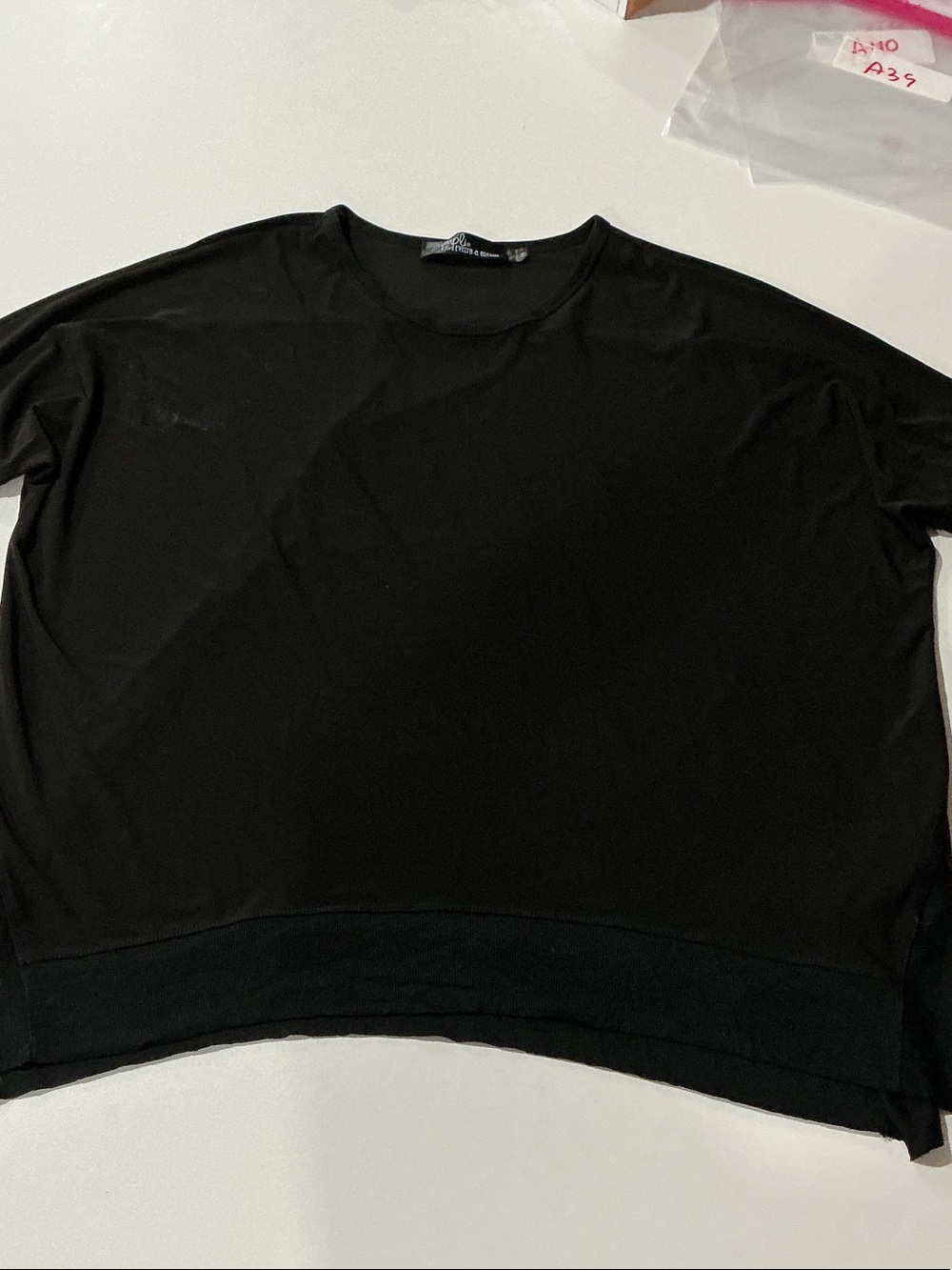 Womens Black Crewneck Shirt by SYMPLI for EVELYN & ARTHUR